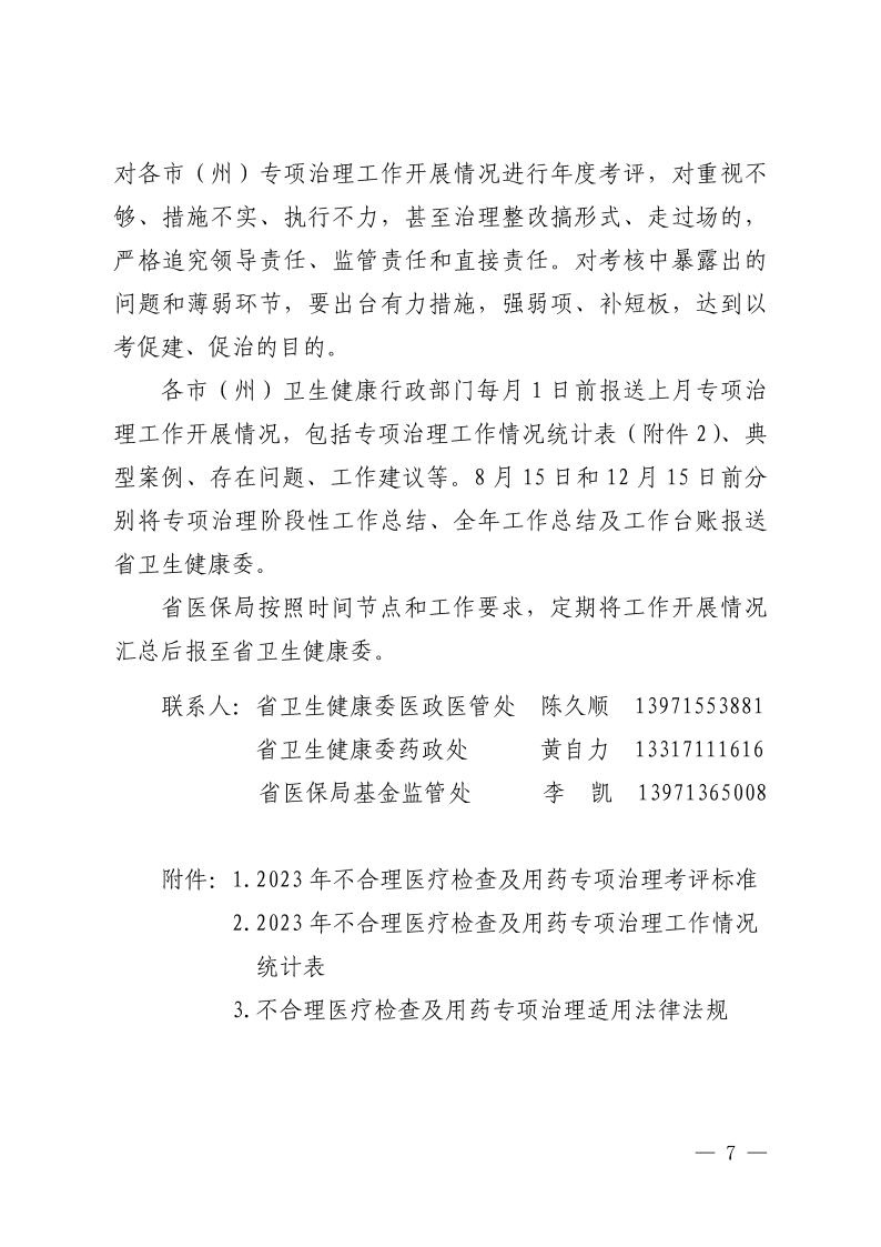 （省發(fā)）鄂衛(wèi)通〔2023〕13號(hào) 關(guān)于印發(fā)《2023年醫(yī)療機(jī)構(gòu)不合理醫(yī)療檢查及用藥突出問題專項(xiàng)治理工作方案》的通知(1)jpg_Page7